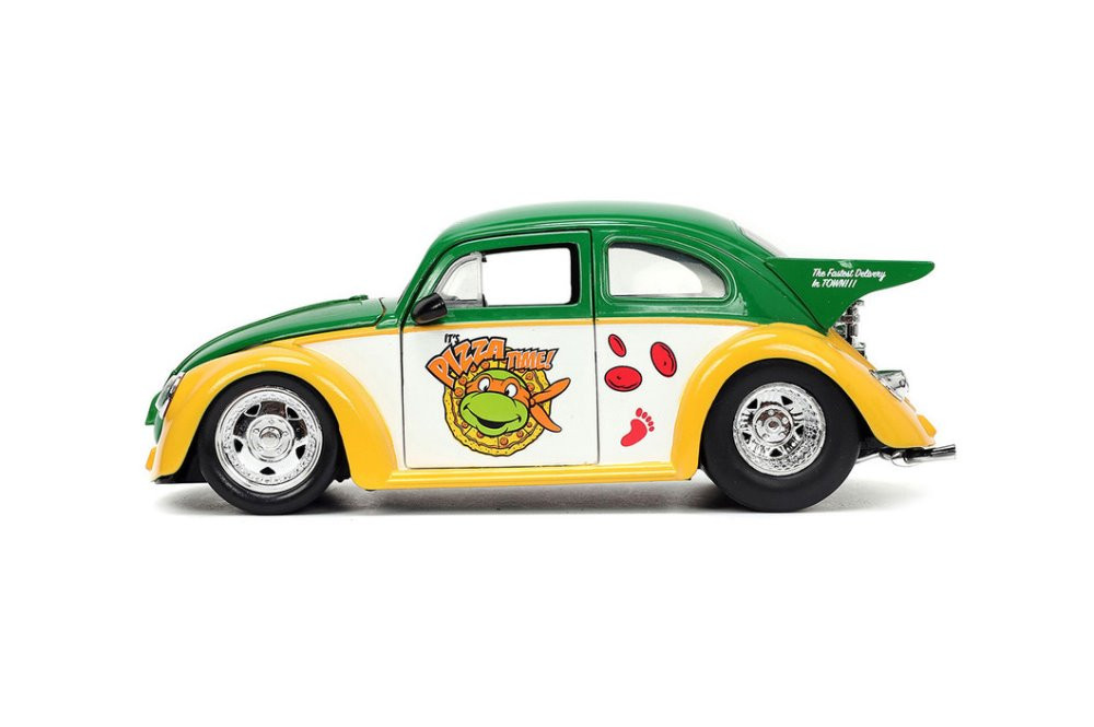 1959 Volkswagen Drag Beetle w/ Michelangelo Figure, TMNT - Jada