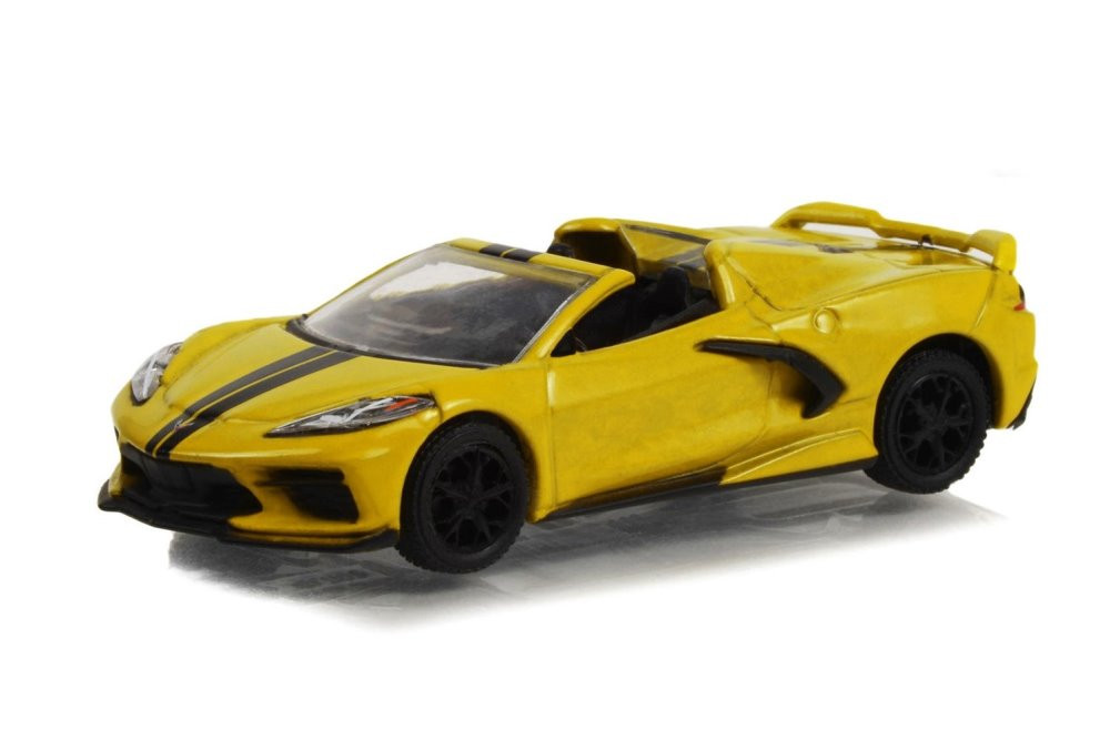 2022 Chevy Corvette Convertible, Yellow - Greenlight 68010A/48 - 1/64 Scale Diecast Model Toy Car