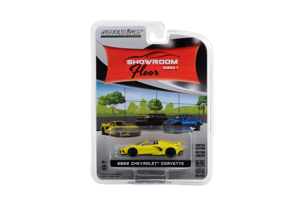 2022 Chevy Corvette Convertible, Yellow - Greenlight 68010A/48 - 1/64 Scale Diecast Model Toy Car