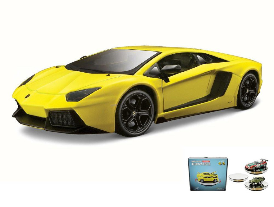 Diecast Car w/Rotary Turntable - Lamborghini Aventador LP 700-4 Maisto 31362 1/24 Scale Diecast Car