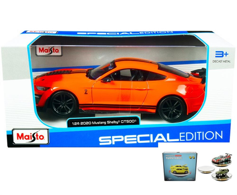 Diecast Car w/Rotary Turntable - 2020 Ford Mustang Shelby GT500  - Maisto - 1/24 scale Diecast Car