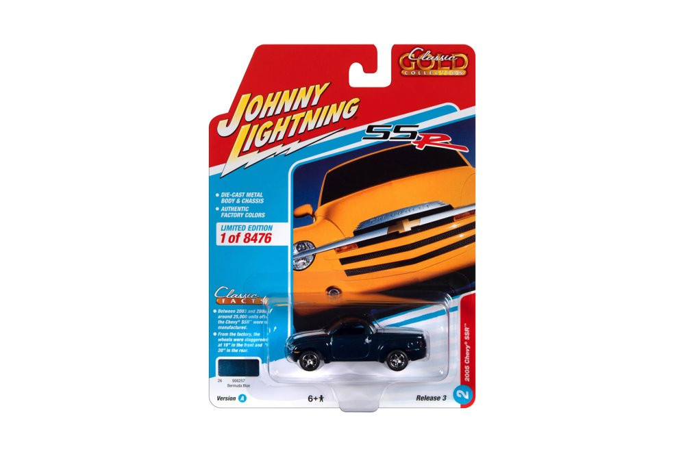 2005 Chevy SSR, Blue - Johnny Lightning JLSP279/24A - 1/64 Scale Diecast Model Toy Car