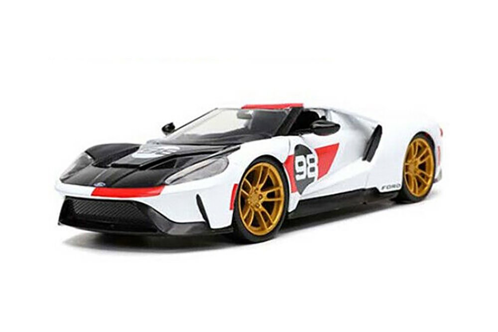 Diecast Car w/Display Turntable - 2021 Ford Gt #98, - Jada Toys 32700 - 1/24 scale Diecast Car