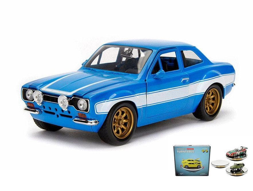 Diecast Car w/Display Turntable - Ford Escort RS2000 MKI Hard Top - 1/24 Scale Diecast Car