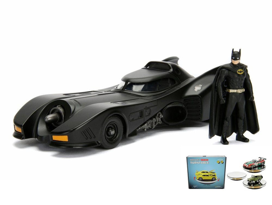 Diecast Car w/Display Turntable - Batmobile Buildable Diecast Kit w/Batman Figure -1/24 Diecast Car