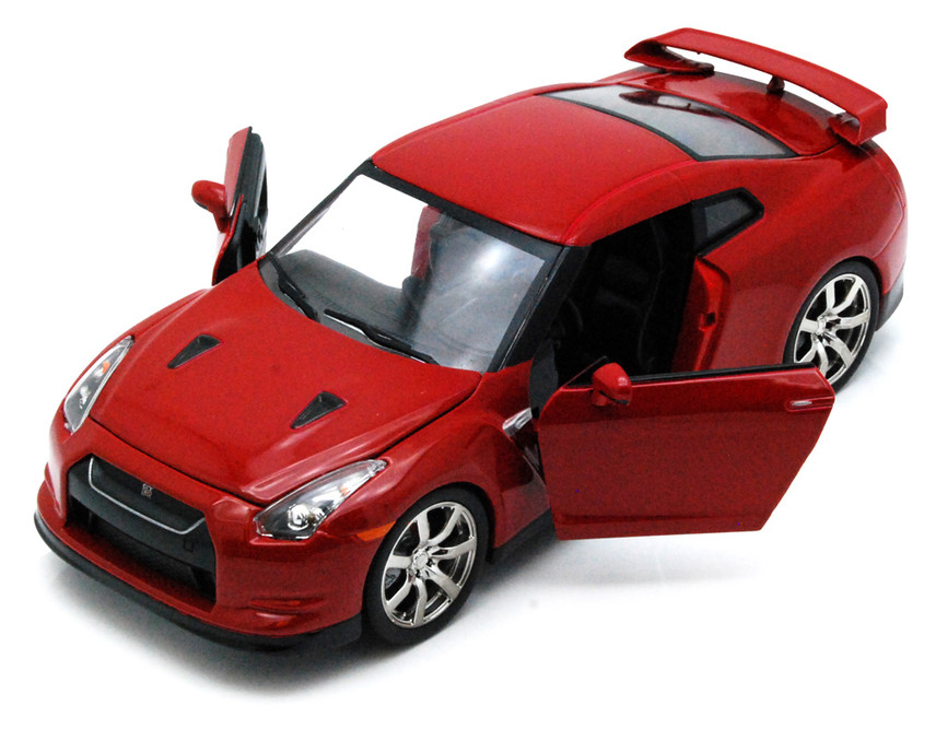 Diecast Car w/Display Turntable - Nissan GT-R, Red - Jada Toys 92196 - 1/24 Diecast Car
