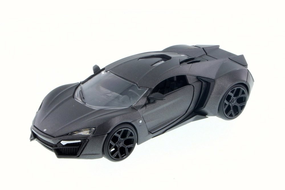 Diecast Car w/Display Turntable - Lykan HyperSport, Black - JADA 98028 - 1/24 Scale Diecast Car