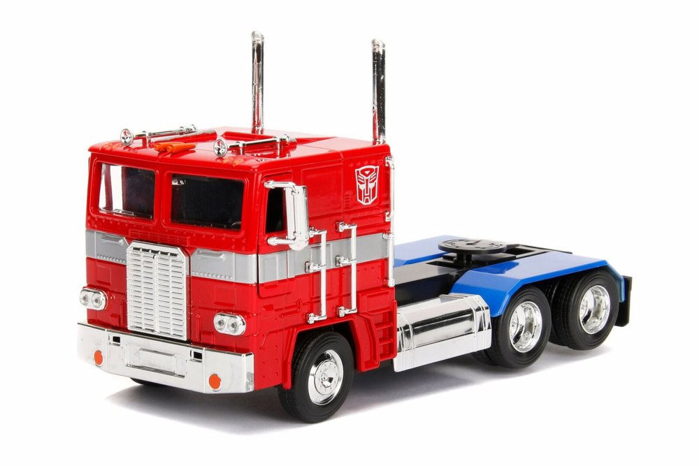 Diecast Car w/Display Turntable - Optimus Prime, Transformers G1 - Jada- 1/24 scale Diecast Car