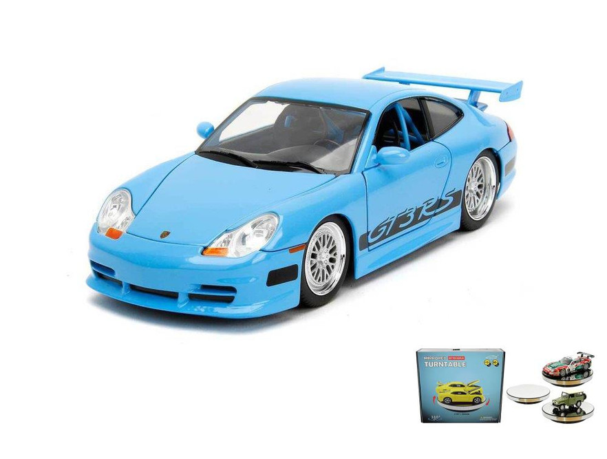 Diecast Car w/Display Turntable - Porsche GT3 RS - Jada Toys 33667 - 1/24 Scale Diecast Car