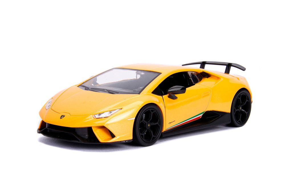 Diecast Car w/Display Turntable - Lamborghini Huracan Perfomante, Yellow - 1/24 scale Diecast Car