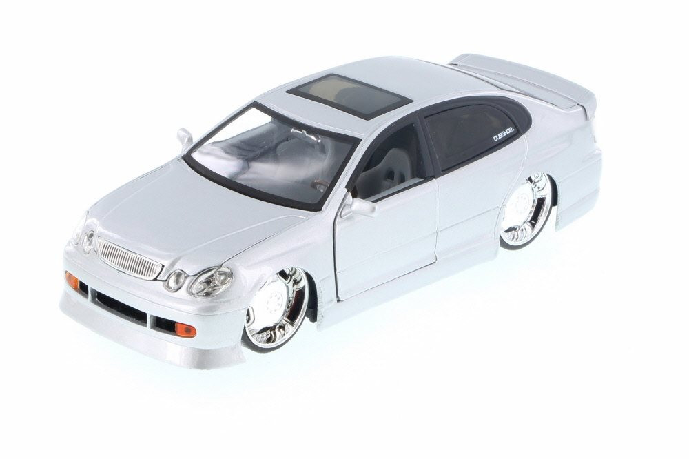 Diecast Car w/Display Turntable - Lexus GS430, Silver - Jada