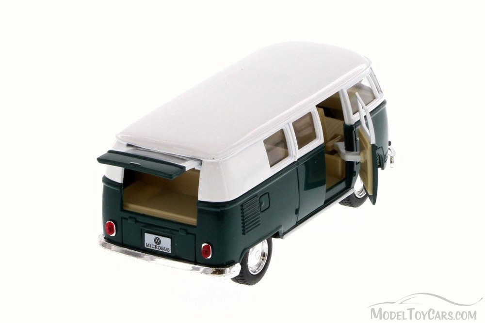 1962 Volkswagen Classic Bus, Green - Kinsmart 5060W - 1/32 Scale Diecast Model Toy Car