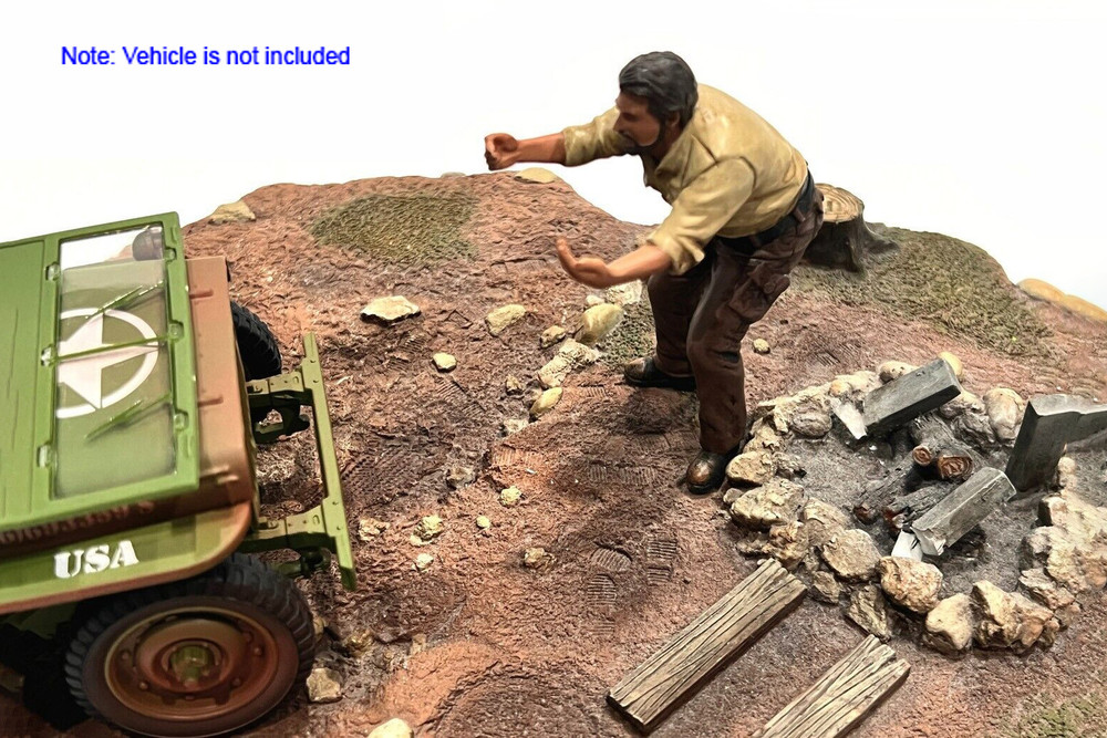 4x4 Mechanic Figure 6, Beige w/Brown - American Diorama AD-18016 - 1/18 Scale Figurine - Accessory