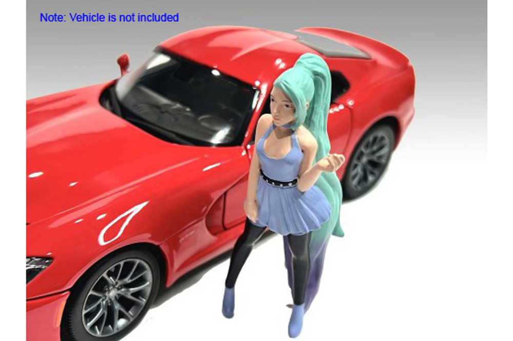 Cosplay Girls Figure 4, Blue w/Green - American Diorama AD-18304 - 1/18 Scale Figurine - Accessory