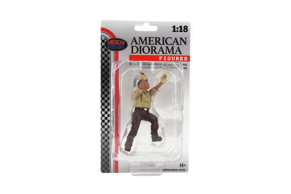 4x4 Mechanic Figure 5, Beige w/Brown - American Diorama AD-18015 - 1/18 Scale Figurine - Accessory