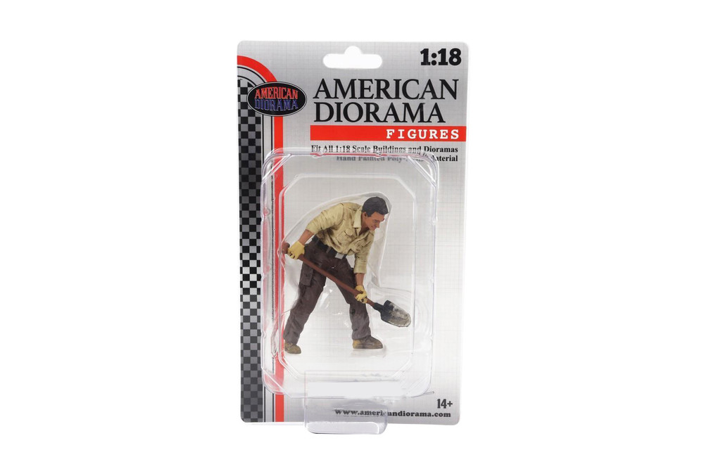 4x4 Mechanic Figure 4, Beige w/Brown - American Diorama AD-18014 - 1/18 Scale Figurine - Accessory