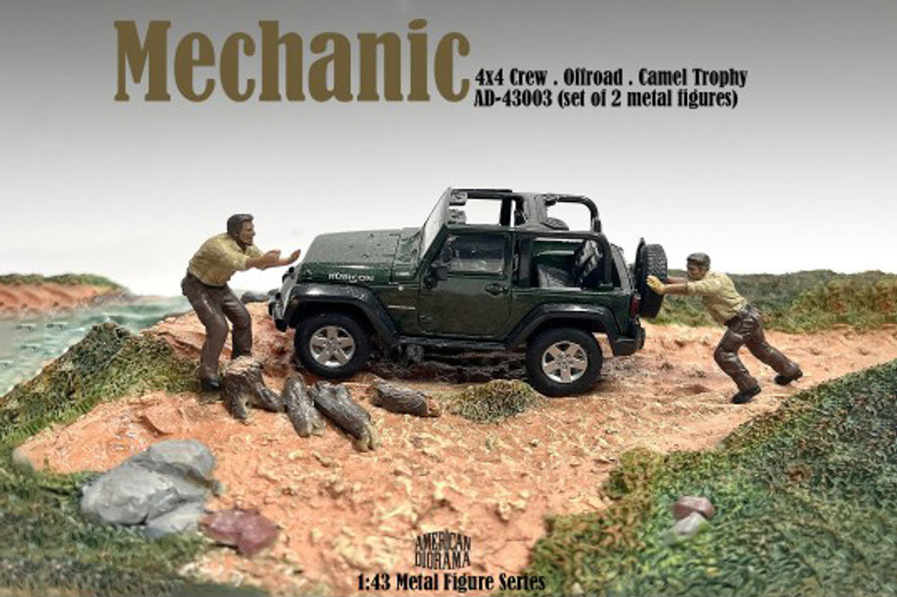 4x4 Mechanics 2pc Set 3,  - American Diorama AD-43003 - 1/43 Scale Figurine - Diorama Accessory