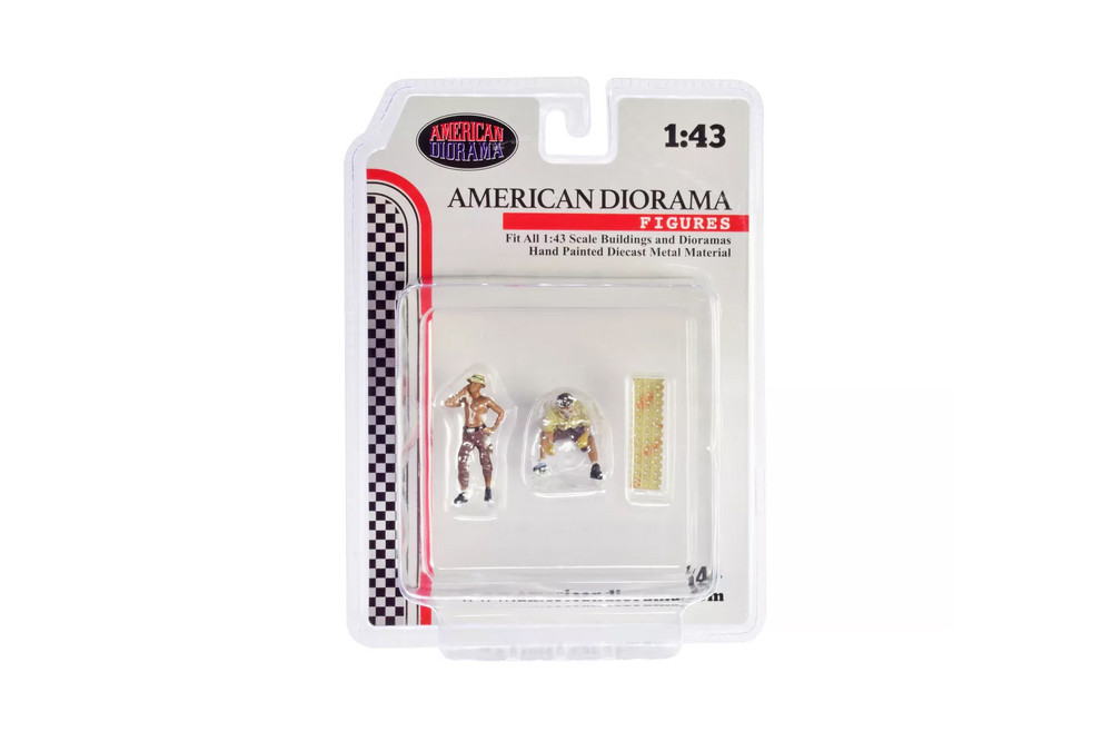 4x4 Mechanics 2pc Set 1 w/Metal Sand Ladder - American Diorama 43001 - 1/43 Scale Figurine