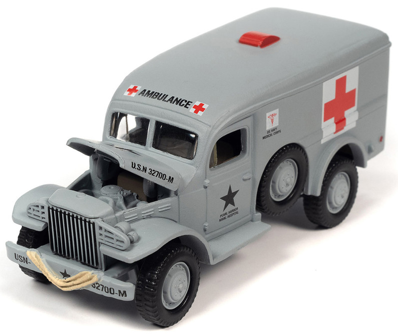 GMC WC54 Ambulance at Pearl Harbor, Gray - Johnny Lightning