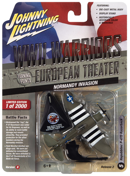 Republic P-47D Razorback Plane Normandy Invasion, Green - Johnny