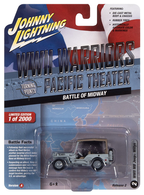 Jeep Willys MB Battle of Midway, Gray w/Brown Top - Johnny