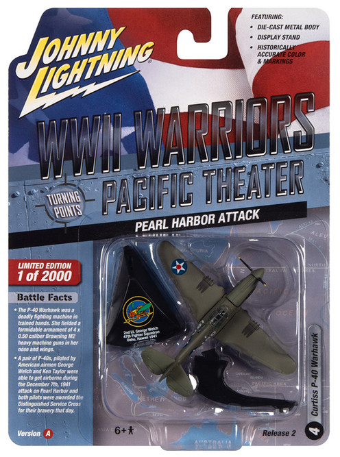 Curtiss P-40 Warhawk Plane Pearl Harbor Attack, Green - Johnny