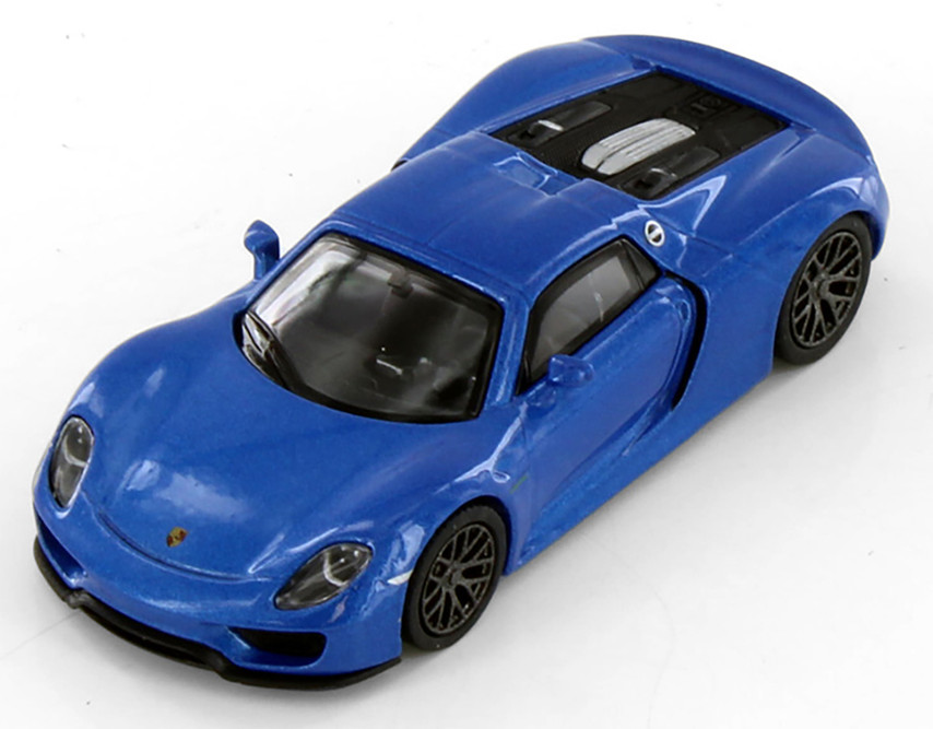 Porsche 918 Spyder, Sapphire Blue - Kinsmart H13-18 - 1/64 Scale