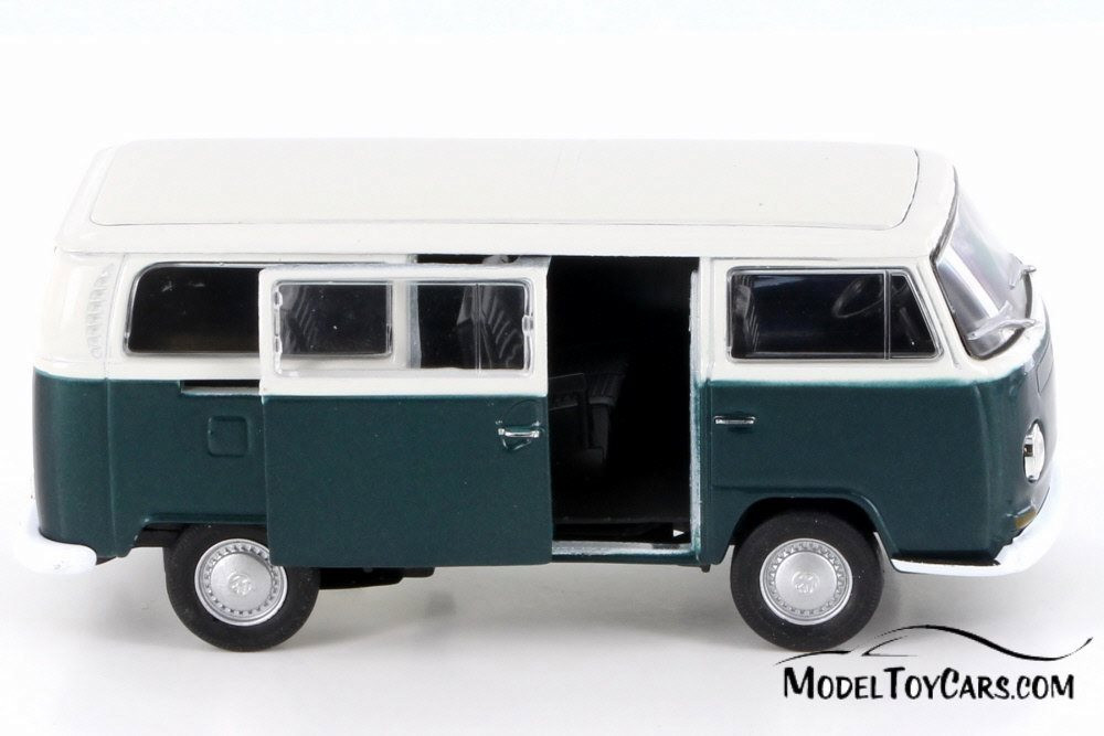 1972 Volkswagen T2 Bus, Metallic Green - Welly 42347DT-D - Diecast