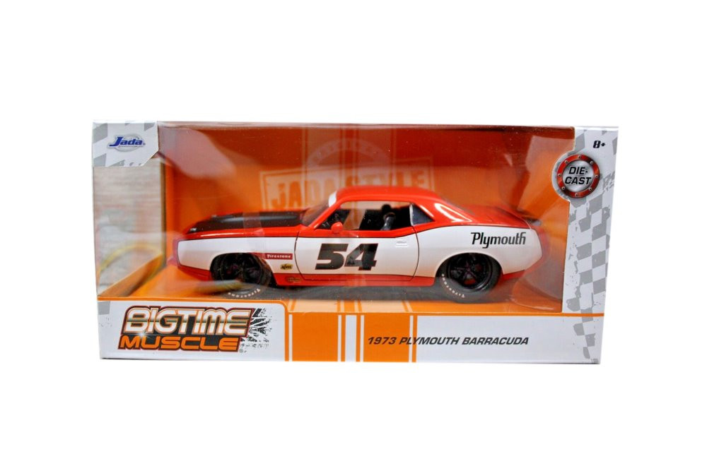 1973 Plymouth Barracuda, Orange /White - Jada Toys 99086/4 - 1/24