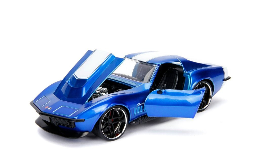 1969 Chevy Corvette Stingray ZL-1, Blue - Jada Toys 30532 - 1/24 Scale Diecast Model Toy Car
