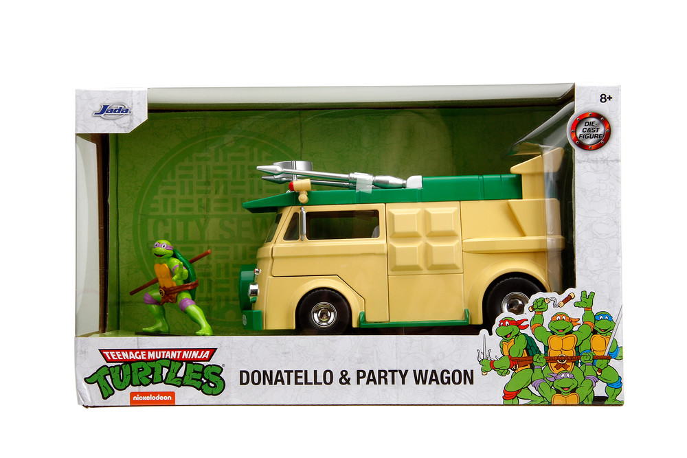 Party Wagon w/Donatello Figure, Teenage Mutant Ninja Turtles - Jada Toys 34529 - 1/24 Scale Car