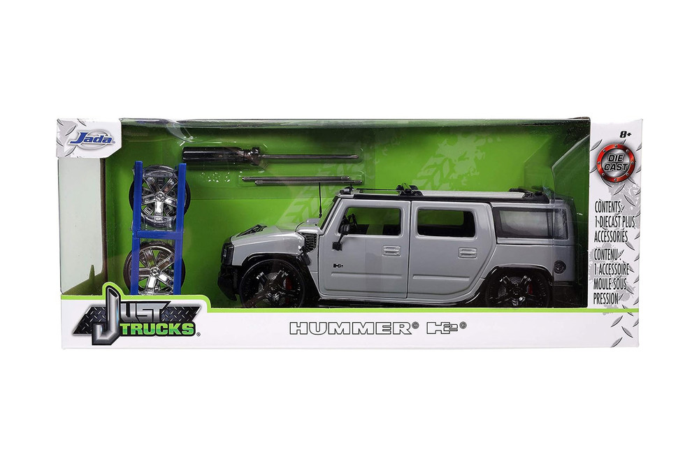 2003 Hummer H2 w/Extra Wheels, Gray - Jada Toys 32310 - 1/24 Scale Diecast  Model Toy Car