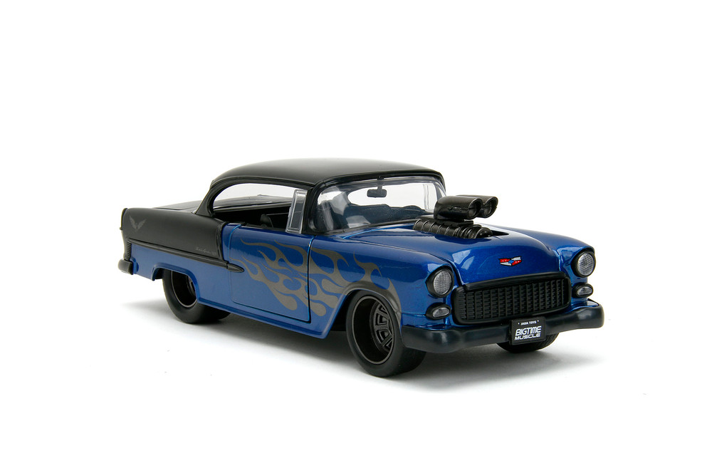 1955 Chevy Bel Air Hardtop, Blue w/Black - Jada Toys 34721