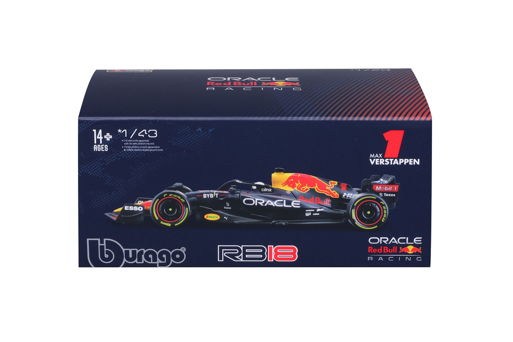 Oracle Red Bull Racing 2022 RB18, #1 Max Verstappen - Bburago 18-38062/VER - 1/43 Scale Model Car