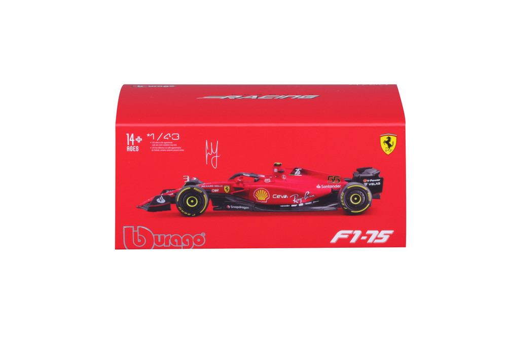 Burago 1/43 Scale 18-36832 - F1 Ferrari F1-75 2022 #55 C.Sainz