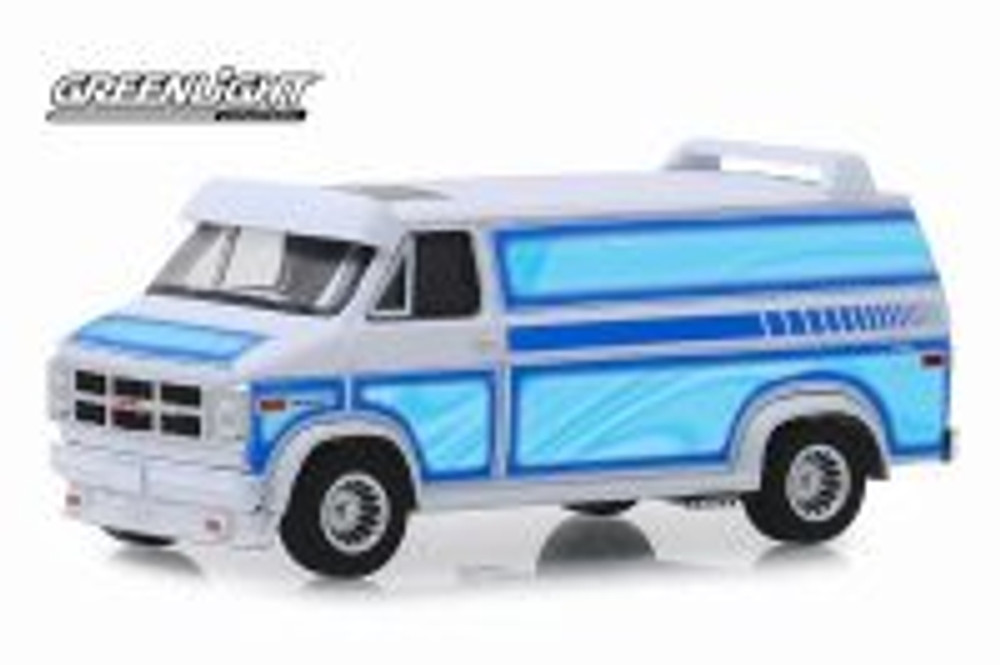1983 GMC Vandura Custom Van, White with Light Blue - Greenlight 30094/48 - 1/64 scale Diecast Model Toy Car
