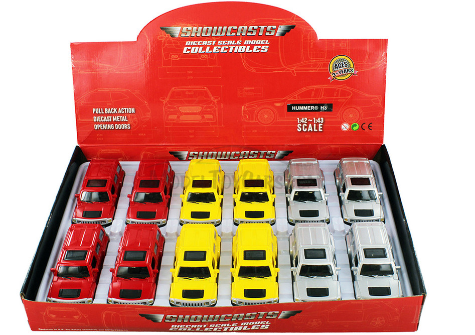 Hummer H3, Multi-Color - Showcasts 67401D - 1/43 Scale Set of 12 Diecast Model Toy Cars