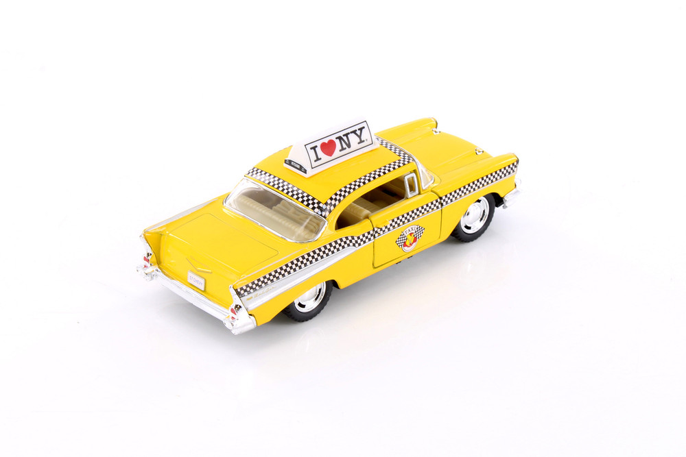 I Love New York Chevy Bel Air Taxicab, Yellow - Showcasts 5360W-ILNY - 1/40 Scale Diecast Model Car