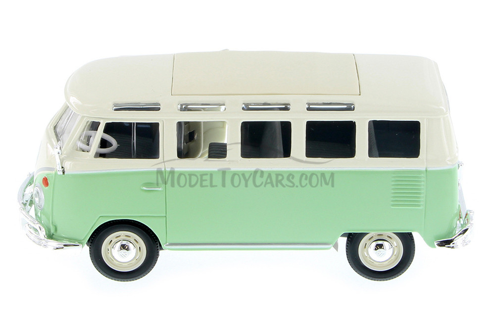 Volkswagen Van "Samba", Green w/White Roof - Showcasts 38956GN - 1/25 Scale Diecast Model Toy Car