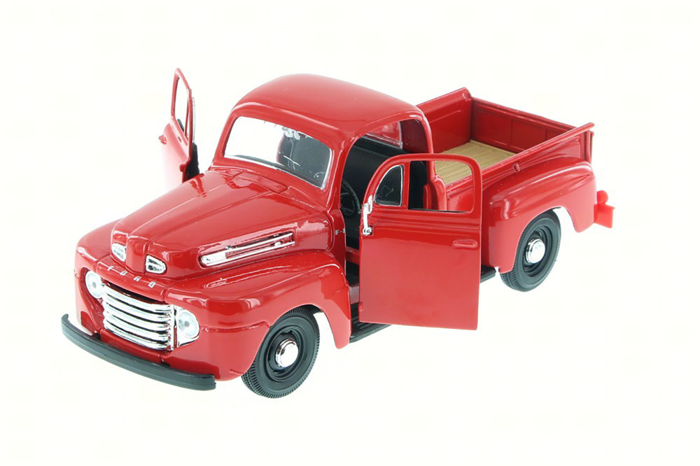 1948 Ford F-1 & 1950 Chevy 3100, Red Blue & Black, Showcasts 37935/52D - 1/24 Scale Set of 4 Cars