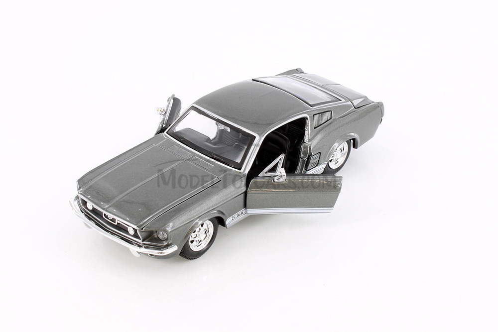 1967 Ford Mustang GT-500 Hardtop, Gray - Showcasts 38260GY - 1/24 Scale Diecast Model Toy Car