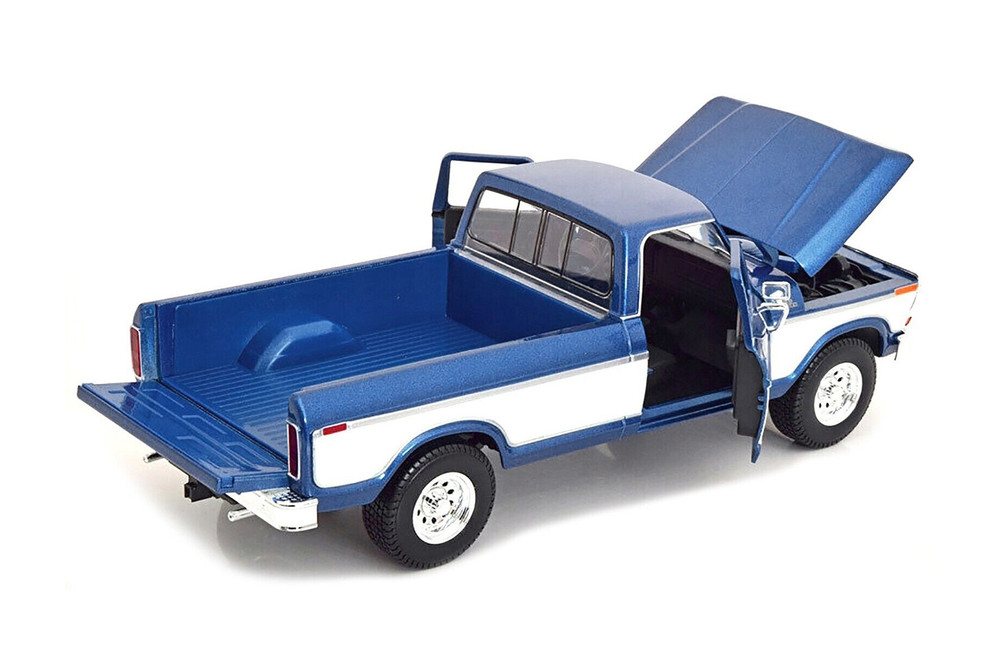 1979 Ford F-150 Pickup, Blue w/White Stripe - Maisto 31462BU - 1