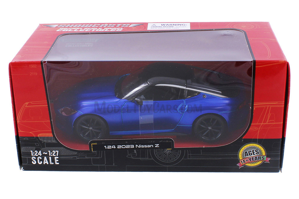 2023 Nissan Z, Blue w/Black Roof - Showcasts 38904BU - 1/24 Scale Diecast Model Toy Car