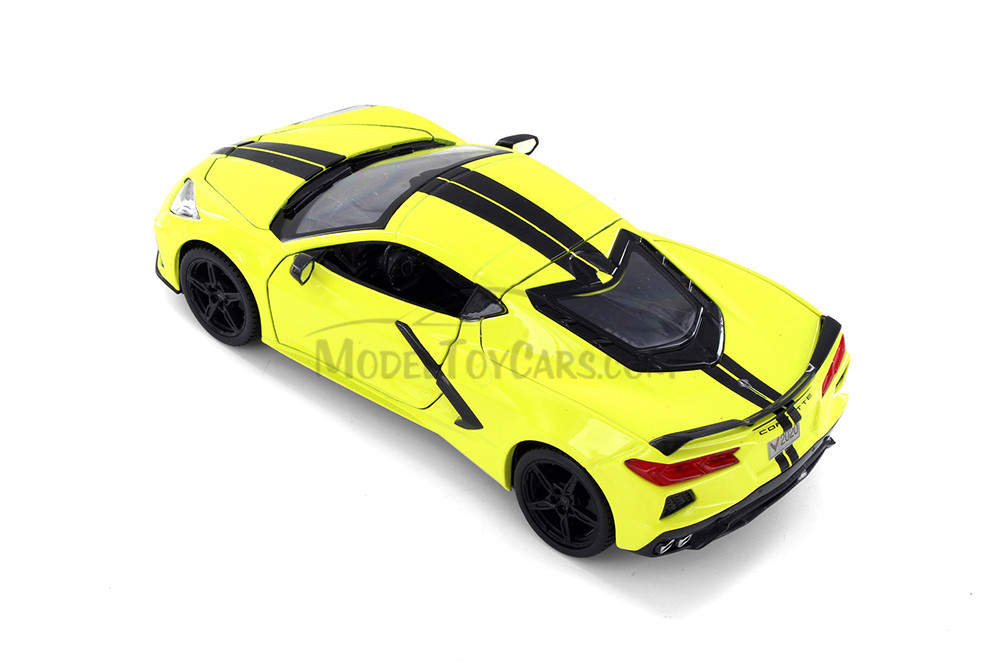 2020 Chevy Corvette Stingray Coupe Z51, Blue & Yellow - Showcasts 37527 - 1/24 Scale Set of 4 Cars