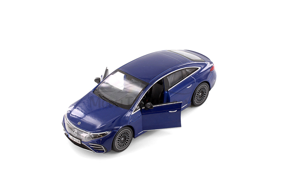 2022 Mercedes-Benz EQ Sedan, Blue & Black, Showcasts 37902 - 1/24 Scale Set of 4 Diecast Model Cars