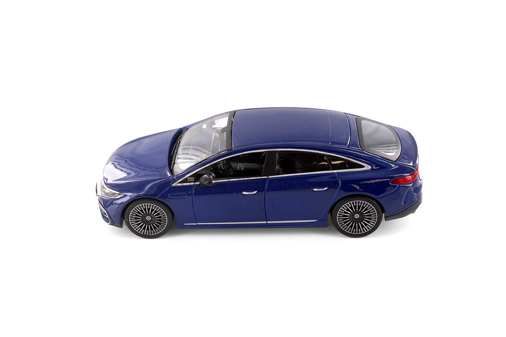 2022 Mercedes-Benz EQ Sedan, Blue & Black, Showcasts 37902 - 1/24 Scale Set of 4 Diecast Model Cars