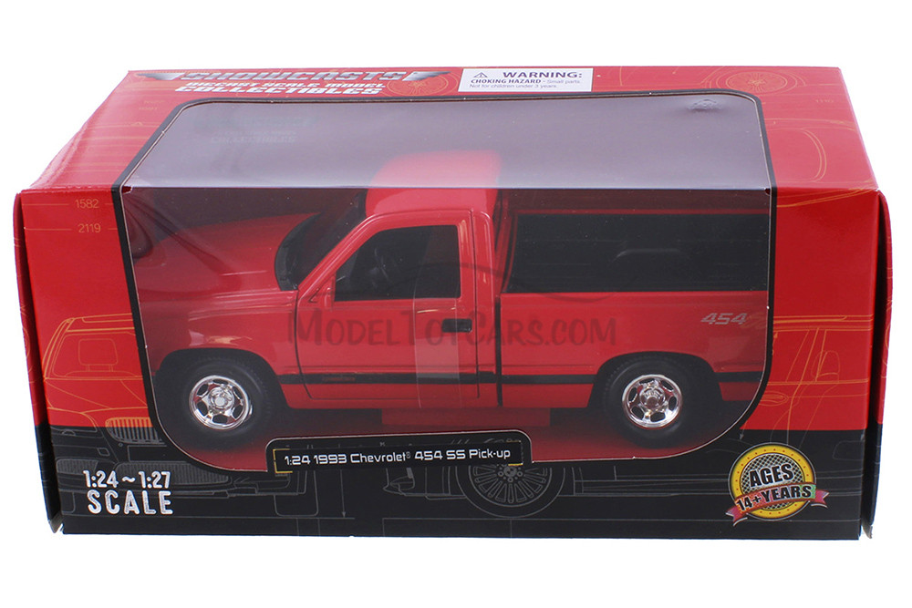 1993 Chevy 454 SS Pickup Truck, Red - Showcasts 38901R - 1/24 Scale Diecast Model Toy Car