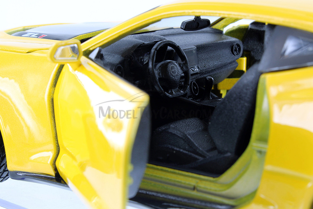 2017 Chevy Camaro ZL1 Hardtop, Blue & Yellow - Showcasts 37512 - 1/24 Scale Set of 4 Model Toy Cars