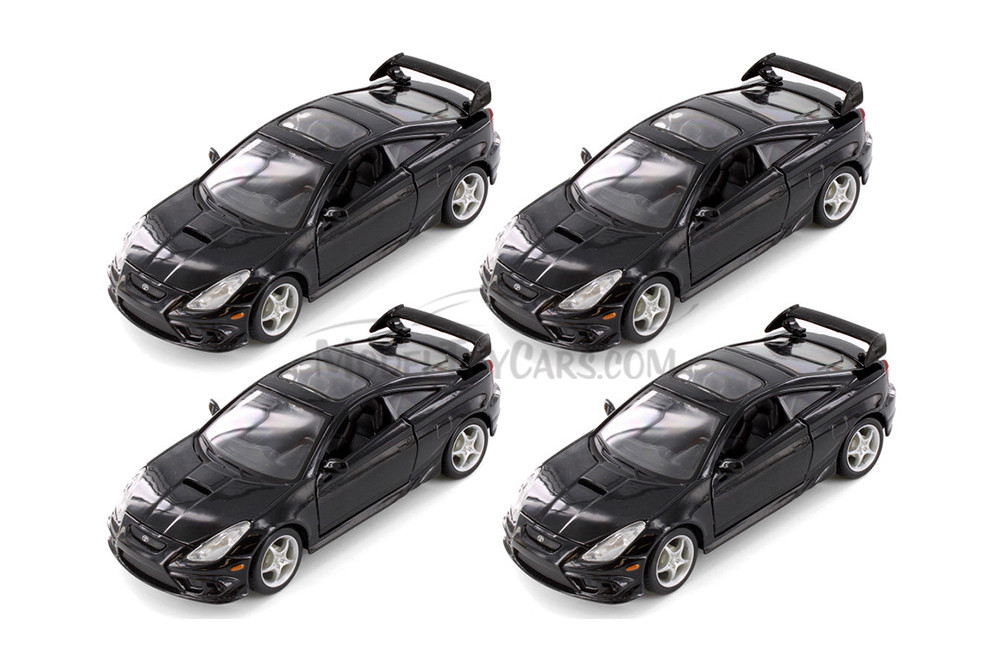 2004 Toyota Celica GT-S, Black - Showcasts 37237 - 1/24 Scale Set of 4 Diecast Model Toy Cars