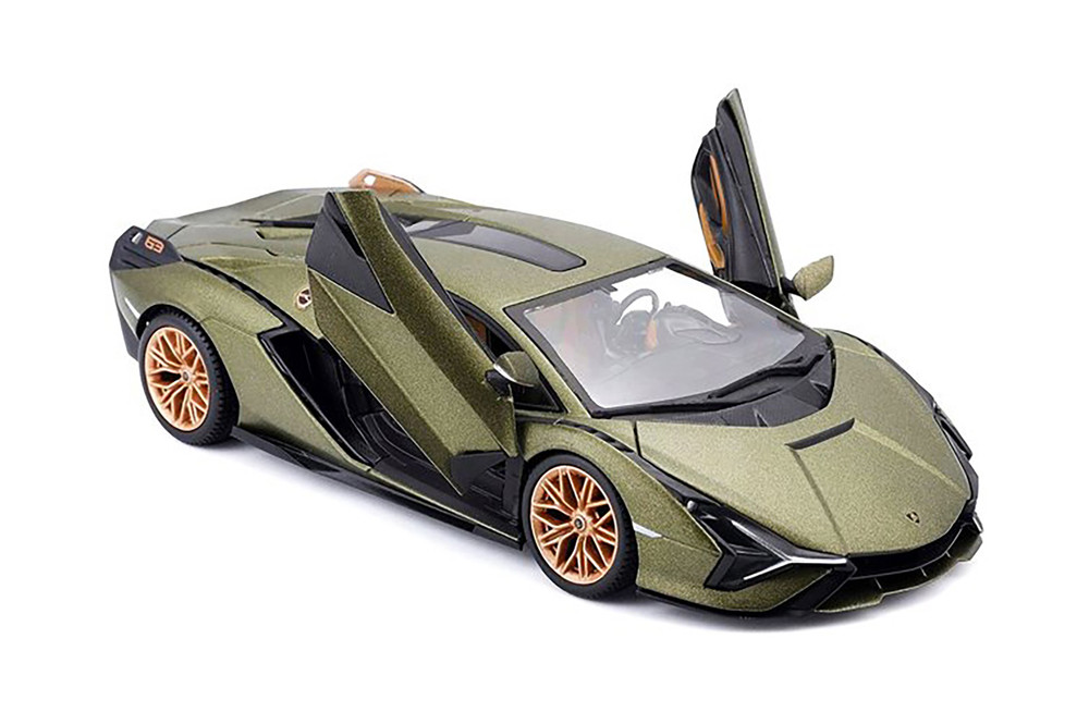 Lamborghini Sian FKP37 Hardtop, Matte Green - Bburago 28099GN - 1